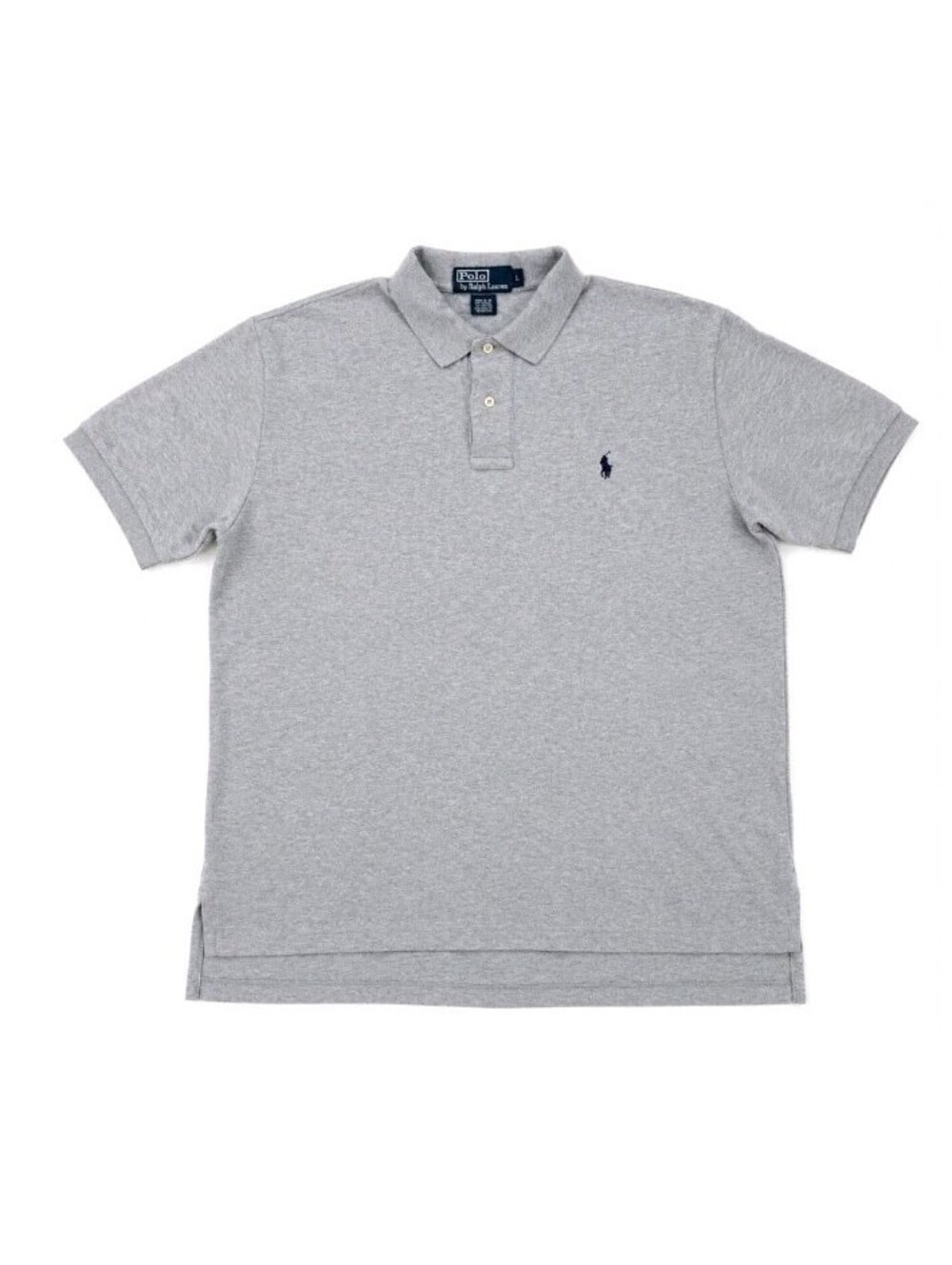 Vintage Polo by Ralph Lauren Gray Polo Shirt Men's L 100% Cotton Pony Logo